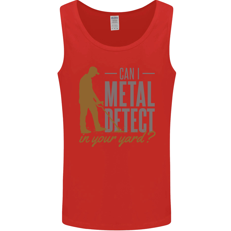 Can I Metal Detect Funny Detecting Detector Mens Vest Tank Top Red