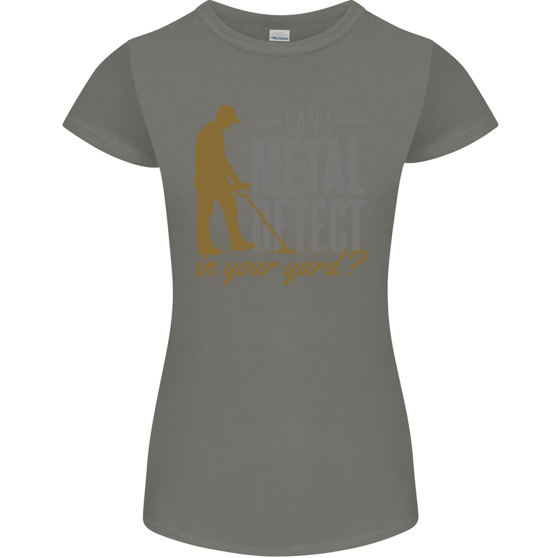 Can I Metal Detect Funny Detecting Detector Womens Petite Cut T-Shirt Charcoal