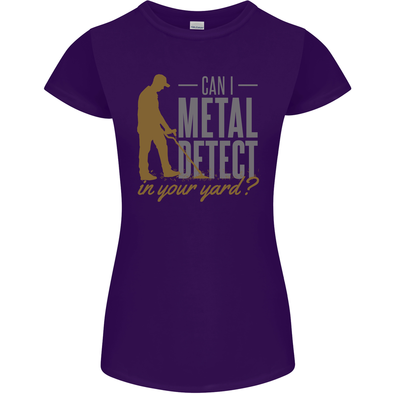 Can I Metal Detect Funny Detecting Detector Womens Petite Cut T-Shirt Purple