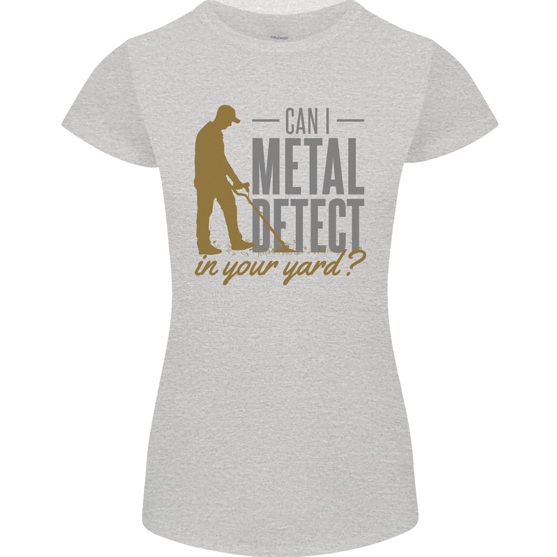 Can I Metal Detect Funny Detecting Detector Womens Petite Cut T-Shirt Sports Grey