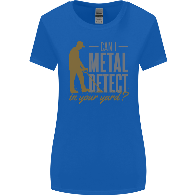 Can I Metal Detect Funny Detecting Detector Womens Wider Cut T-Shirt Royal Blue