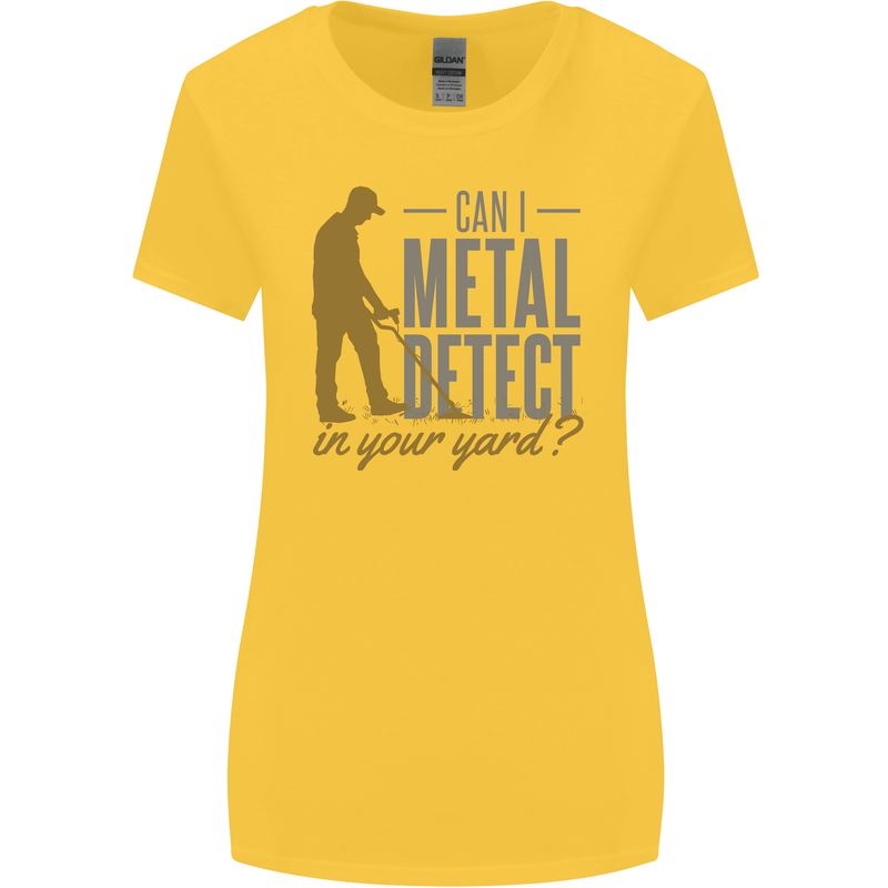 Can I Metal Detect Funny Detecting Detector Womens Wider Cut T-Shirt Yellow
