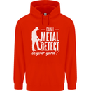 Can I Metal Detect In Your Yard Detecting Mens 80% Cotton Hoodie Bright Red