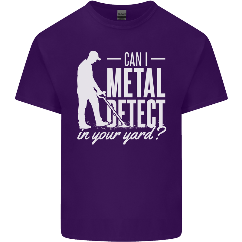 Can I Metal Detect In Your Yard Detecting Mens Cotton T-Shirt Tee Top Purple