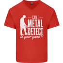 Can I Metal Detect In Your Yard Detecting Mens V-Neck Cotton T-Shirt Red