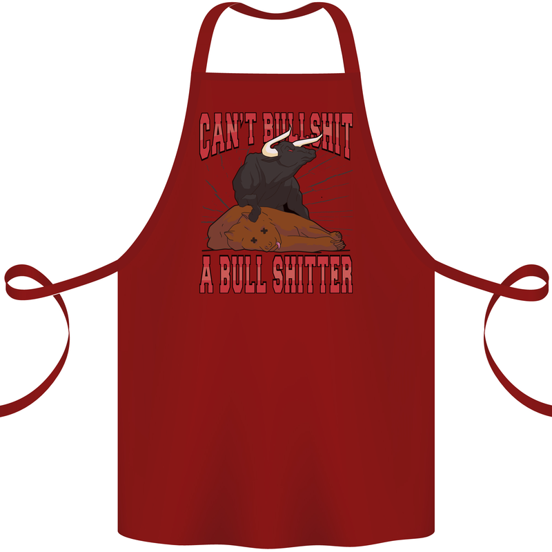 Can't Bullsh!t a Bullshiter Funny Offensive Cotton Apron 100% Organic Maroon