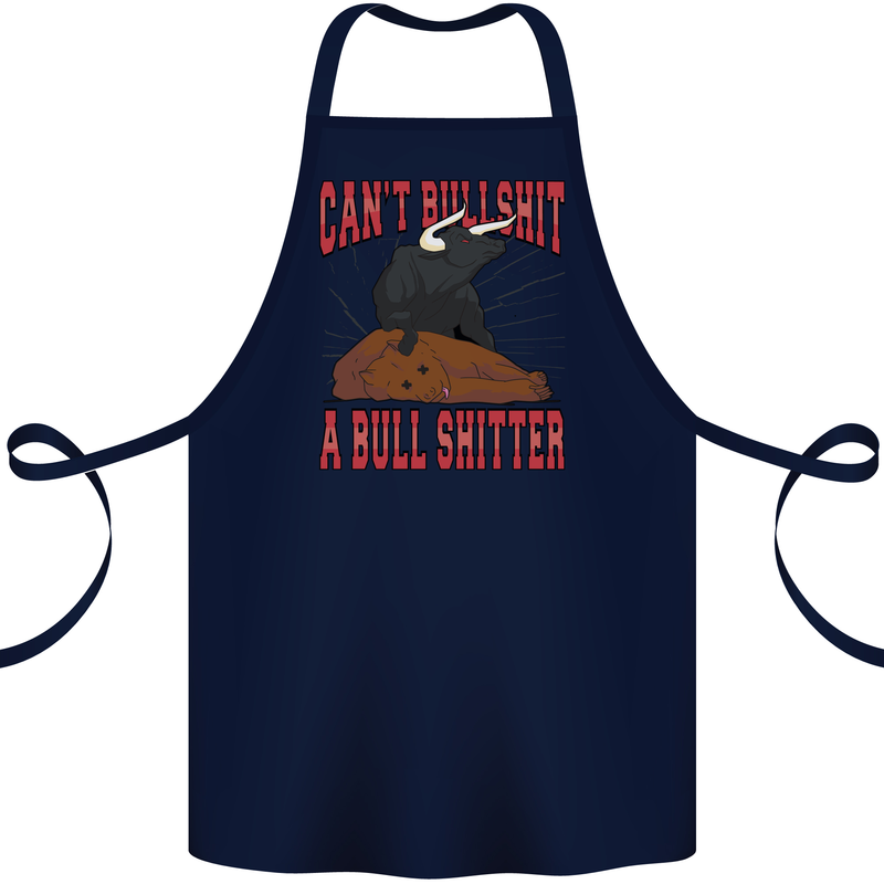 Can't Bullsh!t a Bullshiter Funny Offensive Cotton Apron 100% Organic Navy Blue
