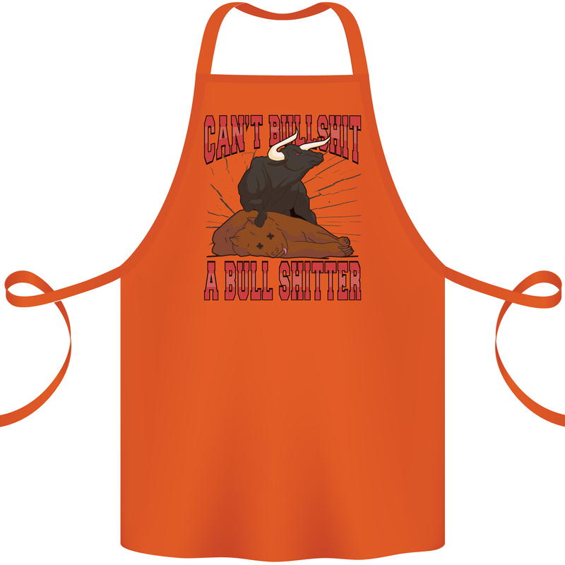 Can't Bullsh!t a Bullshiter Funny Offensive Cotton Apron 100% Organic Orange