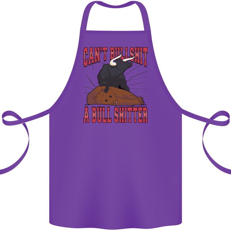 Can't Bullsh!t a Bullshiter Funny Offensive Cotton Apron 100% Organic Purple