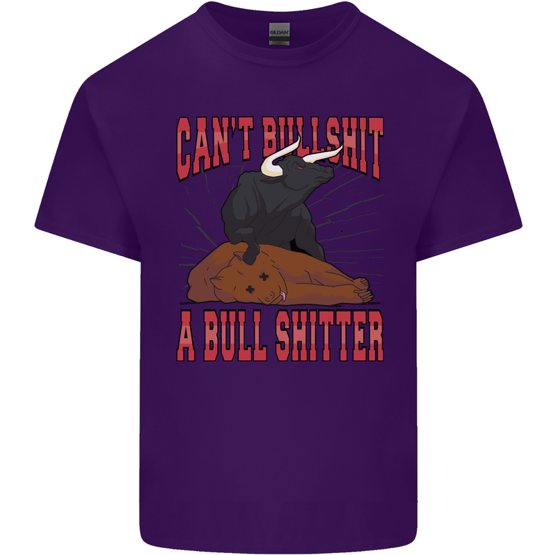 Can't Bullsh!t a Bullshiter Funny Offensive Mens Cotton T-Shirt Tee Top Purple