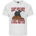 Can't Bullsh!t a Bullshiter Funny Offensive Mens Cotton T-Shirt Tee Top White