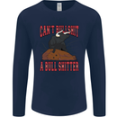 Can't Bullsh!t a Bullshiter Funny Offensive Mens Long Sleeve T-Shirt Navy Blue