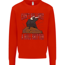 Can't Bullsh!t a Bullshiter Funny Offensive Mens Sweatshirt Jumper Bright Red