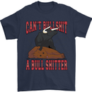 Can't Bullsh!t a Bullshiter Funny Offensive Mens T-Shirt 100% Cotton Navy Blue