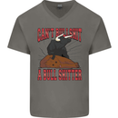 Can't Bullsh!t a Bullshiter Funny Offensive Mens V-Neck Cotton T-Shirt Charcoal