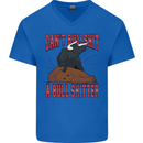 Can't Bullsh!t a Bullshiter Funny Offensive Mens V-Neck Cotton T-Shirt Royal Blue
