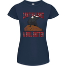 Can't Bullsh!t a Bullshiter Funny Offensive Womens Petite Cut T-Shirt Navy Blue