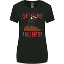 Can't Bullsh!t a Bullshiter Funny Offensive Womens Wider Cut T-Shirt Black