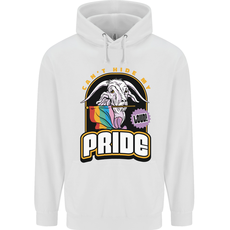 Can't Hide My Pride LGBT Gay Awareness Childrens Kids Hoodie White