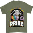 Can't Hide My Pride LGBT Gay Awareness Mens T-Shirt Cotton Gildan Military Green