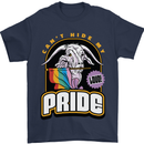 Can't Hide My Pride LGBT Gay Awareness Mens T-Shirt Cotton Gildan Navy Blue