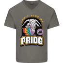 Can't Hide My Pride LGBT Gay Awareness Mens V-Neck Cotton T-Shirt Charcoal