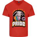 Can't Hide My Pride LGBT Gay Awareness Mens V-Neck Cotton T-Shirt Red