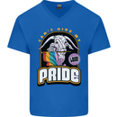 Can't Hide My Pride LGBT Gay Awareness Mens V-Neck Cotton T-Shirt Royal Blue