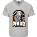 Can't Hide My Pride LGBT Gay Awareness Mens V-Neck Cotton T-Shirt Sports Grey
