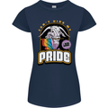 Can't Hide My Pride LGBT Gay Awareness Womens Petite Cut T-Shirt Navy Blue