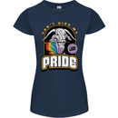 Can't Hide My Pride LGBT Gay Awareness Womens Petite Cut T-Shirt Navy Blue