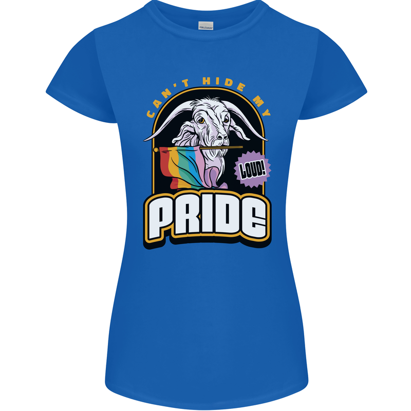 Can't Hide My Pride LGBT Gay Awareness Womens Petite Cut T-Shirt Royal Blue