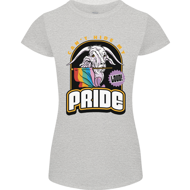 Can't Hide My Pride LGBT Gay Awareness Womens Petite Cut T-Shirt Sports Grey