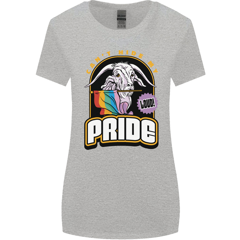 Can't Hide My Pride LGBT Gay Awareness Womens Wider Cut T-Shirt Sports Grey