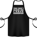 Can't Scare Me Grandkids Grandparent's Day Cotton Apron 100% Organic Black