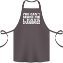 Can't Scare Me Grandkids Grandparent's Day Cotton Apron 100% Organic Dark Grey