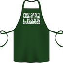 Can't Scare Me Grandkids Grandparent's Day Cotton Apron 100% Organic Forest Green