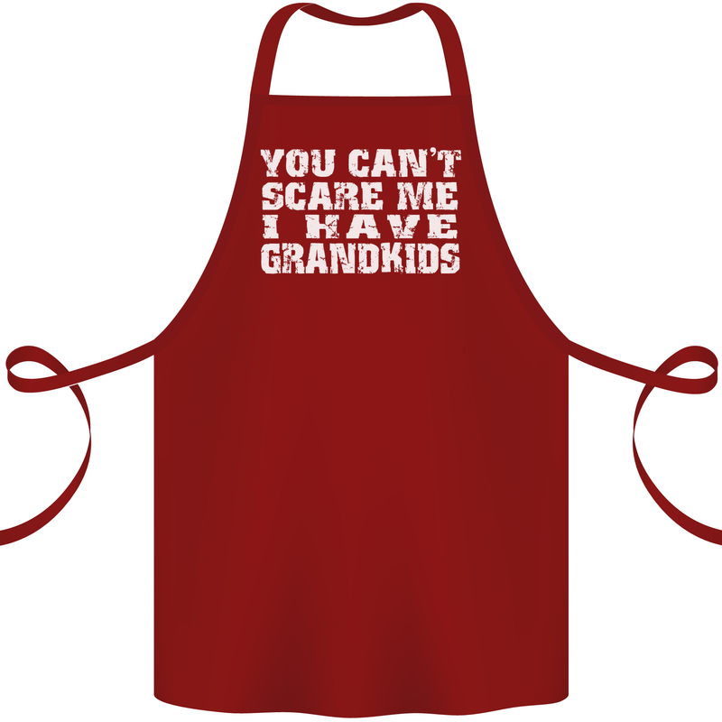 Can't Scare Me Grandkids Grandparent's Day Cotton Apron 100% Organic Maroon