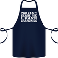 Can't Scare Me Grandkids Grandparent's Day Cotton Apron 100% Organic Navy Blue
