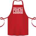 Can't Scare Me Grandkids Grandparent's Day Cotton Apron 100% Organic Red