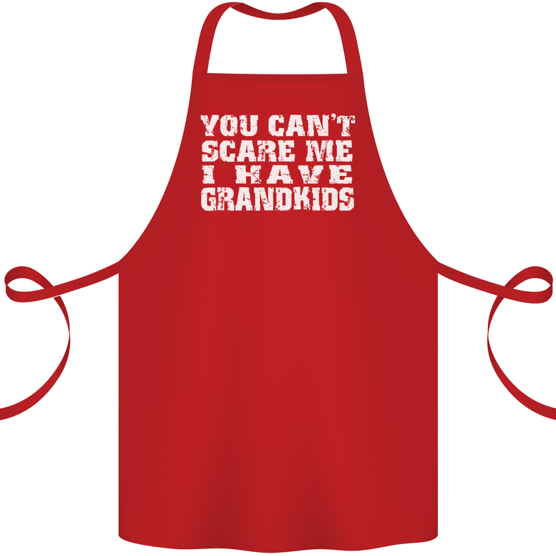 Can't Scare Me Grandkids Grandparent's Day Cotton Apron 100% Organic Red