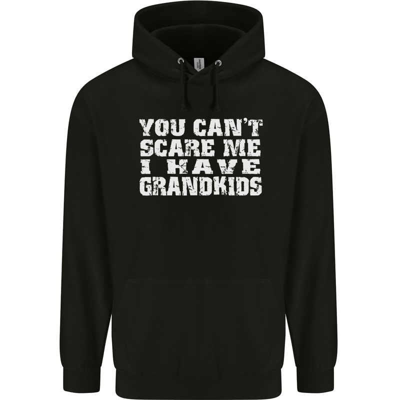 Can't Scare Me Grandkids Grandparent's Day Mens 80% Cotton Hoodie Black
