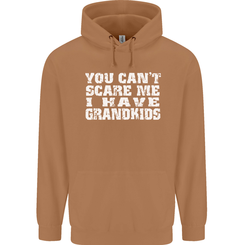 Can't Scare Me Grandkids Grandparent's Day Mens 80% Cotton Hoodie Caramel Latte