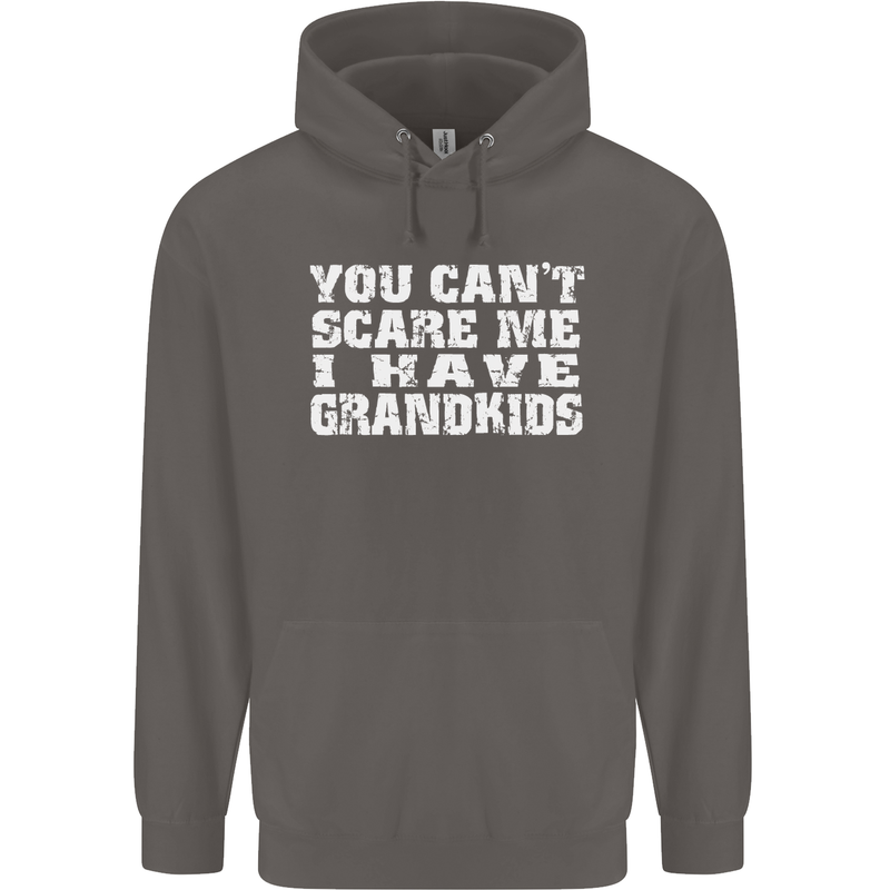 Can't Scare Me Grandkids Grandparent's Day Mens 80% Cotton Hoodie Charcoal