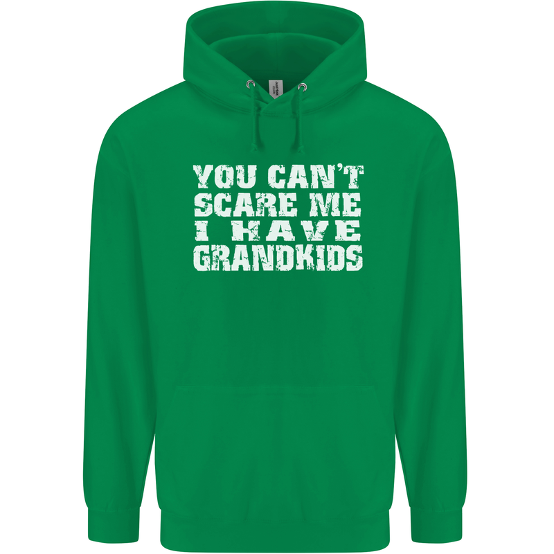 Can't Scare Me Grandkids Grandparent's Day Mens 80% Cotton Hoodie Irish Green