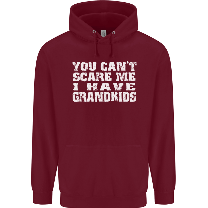 Can't Scare Me Grandkids Grandparent's Day Mens 80% Cotton Hoodie Maroon