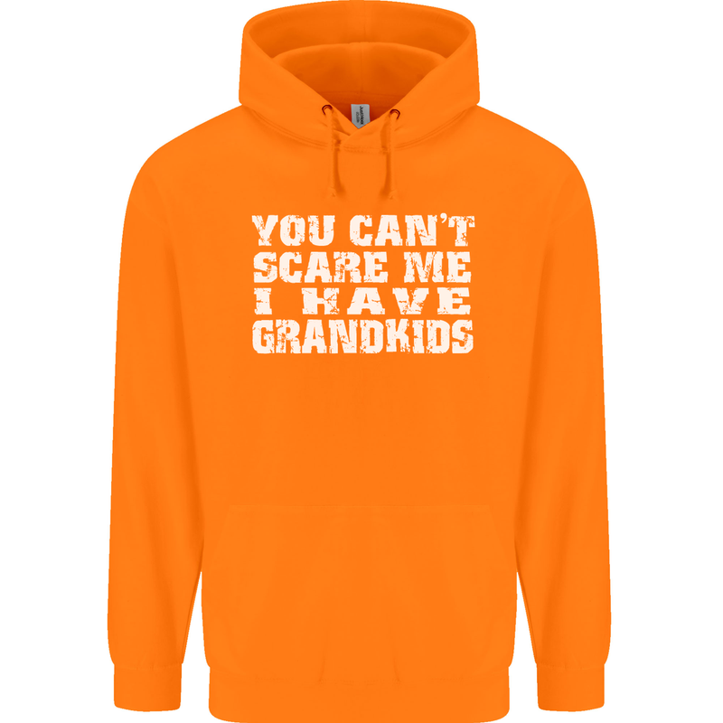 Can't Scare Me Grandkids Grandparent's Day Mens 80% Cotton Hoodie Orange