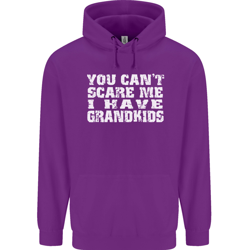 Can't Scare Me Grandkids Grandparent's Day Mens 80% Cotton Hoodie Purple