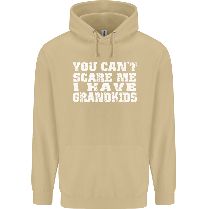Can't Scare Me Grandkids Grandparent's Day Mens 80% Cotton Hoodie Sand