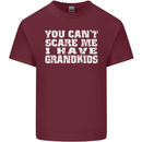 Can't Scare Me Grandkids Grandparent's Day Mens Cotton T-Shirt Tee Top Maroon